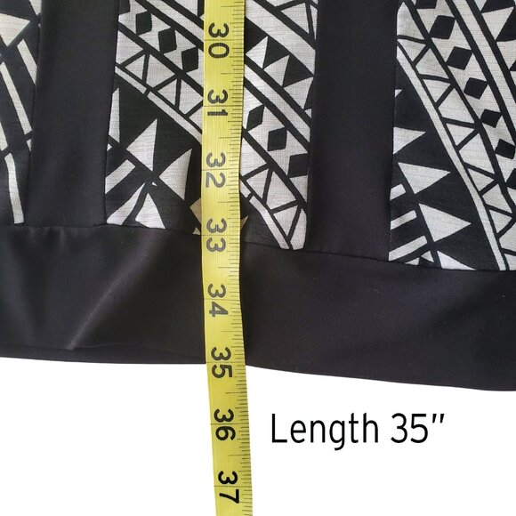 60s Mod Print Retro Nina Ricci Style Sleeveless Dress Black & White Shift Dress - Picture 11 of 14